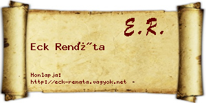 Eck Renáta névjegykártya