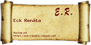 Eck Renáta névjegykártya